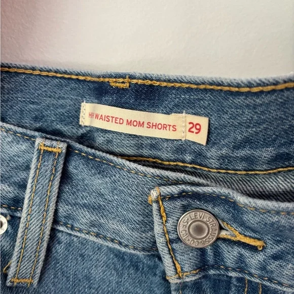 Levi's Ripped Blue Jean Shorts - Picture 3 of 3